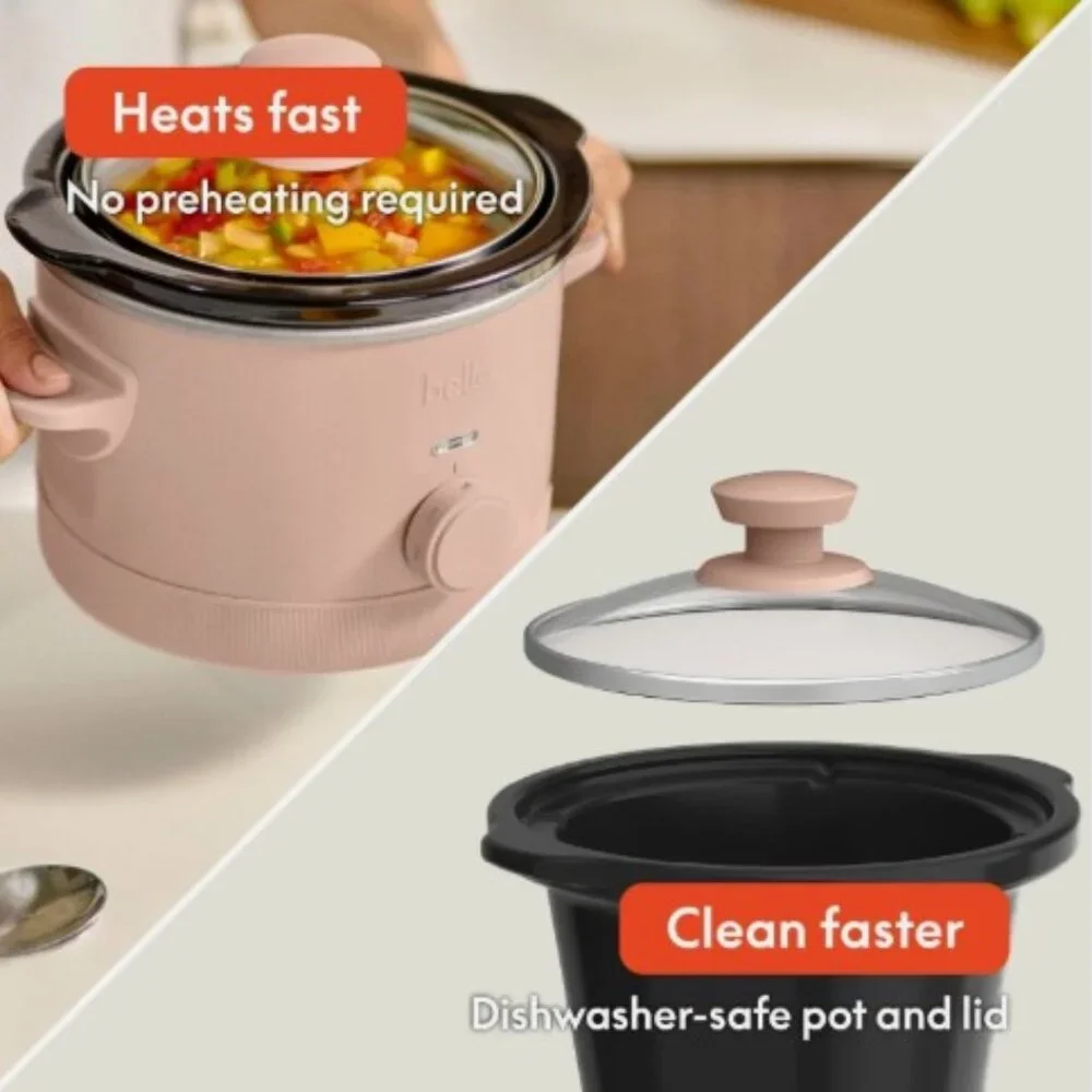 Bella 1.5 Qt Slow Cooker Blossom with 3 Heat‎ Manual Stoneware LY-1502R
